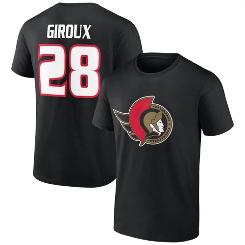 Men's Ottawa Senators #28 Claude Giroux Black T-Shirt